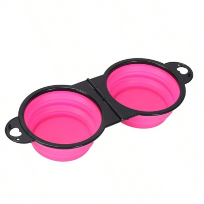 gamelle pour chat silicone rose