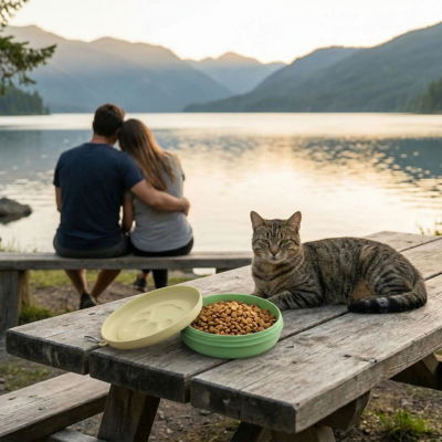 gamelle pour chat plastique pour le camping