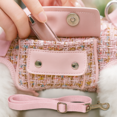 Gilet harnais chat Plaid pochette latérale