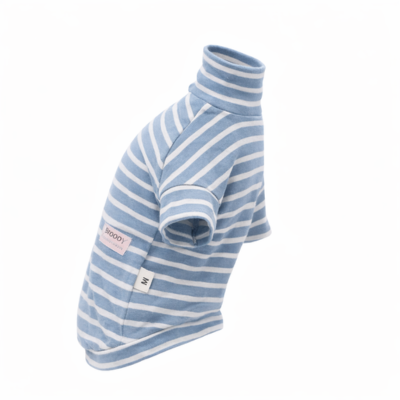 gilet pour chats sphynx Coton Doux bleu rayé