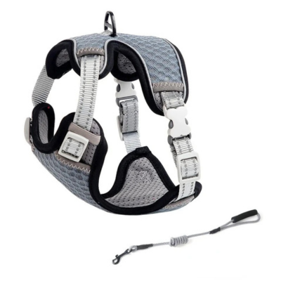 harnais anti-fuite pour chat Chic et laisse gris