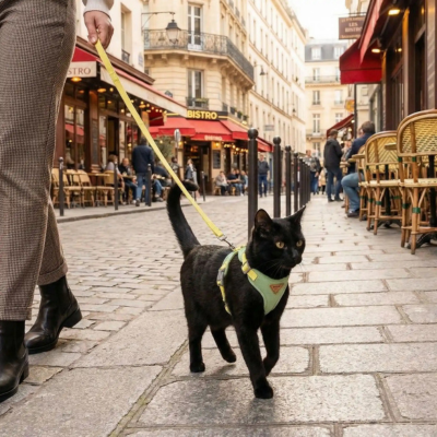 harnais anti-fuite pour chat Pastel vert sur chat