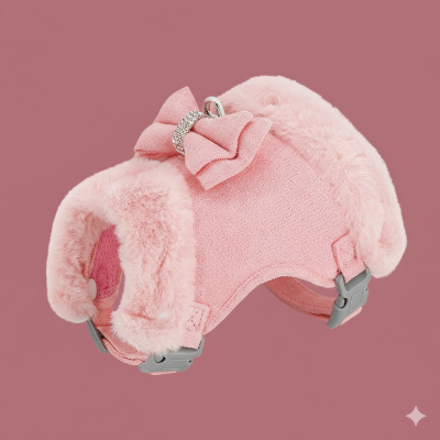 harnais chat avec laisse rose