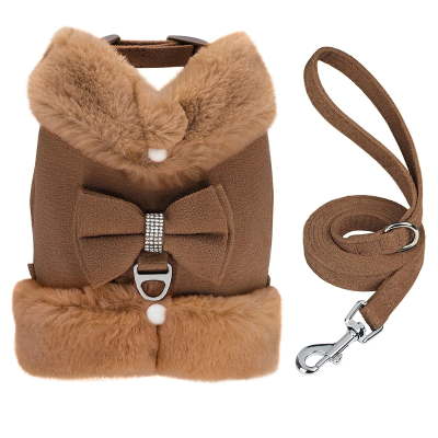 harnais chat avec laisse variante brune