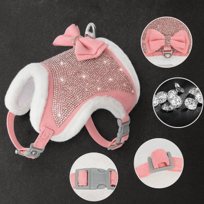 harnais pour chat boucle et strass caractéristiques