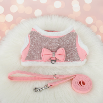 harnais pour chat rose