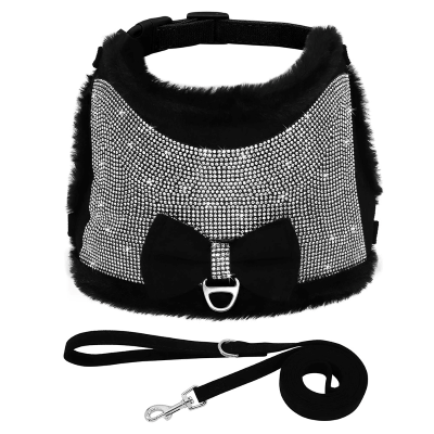 harnais pour chat et laisse noir