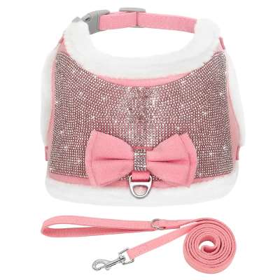 harnais pour chat et laisse rose