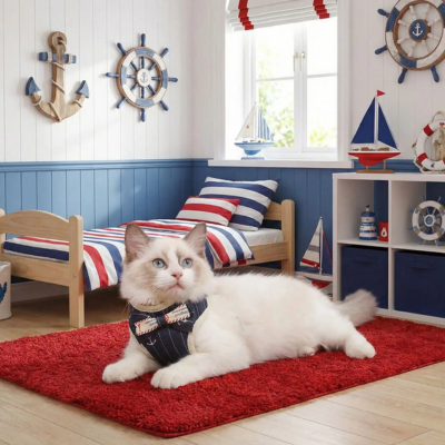 harnais pour chat et laisse Noeud Papillon nautique sur chat