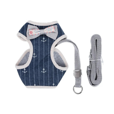 harnais pour chat et laisse Noeud Papillon marine nautique