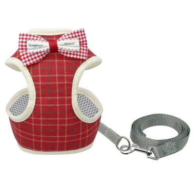 harnais pour chat et laisse Noeud Papillon rouge plaid