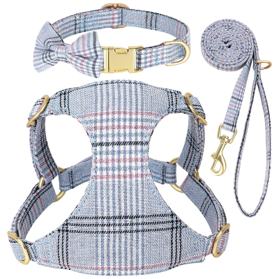 harnais pour chat trio bleu