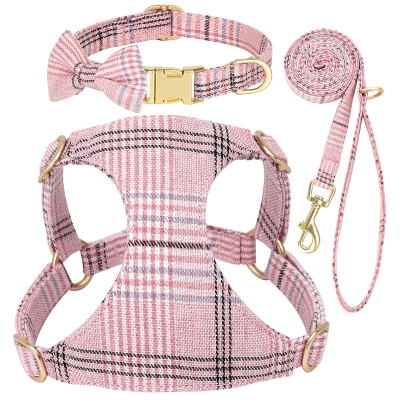 harnais pour chat trio rose