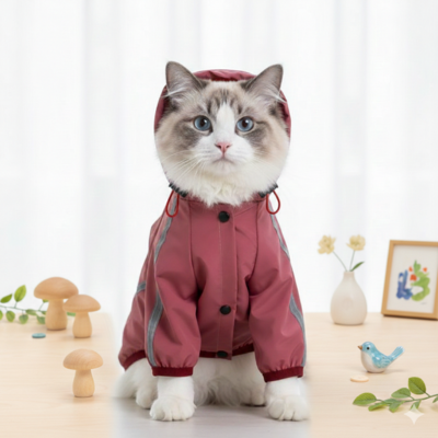 impermeable pour chat rose chat