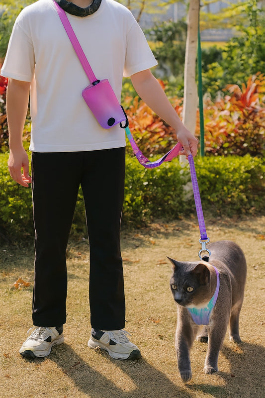 laisse pour chat Ceinturon rose bandouliere