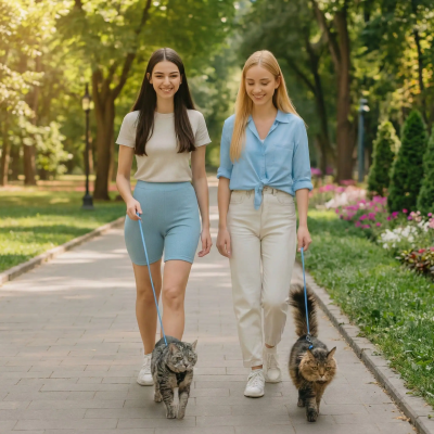 laisse compacte chat bleu