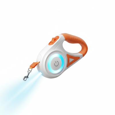 laisse rétractable pour chat DEL orange