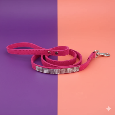 laisse pour chat strass fuschia