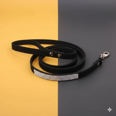 laisse pour chat strass noire
