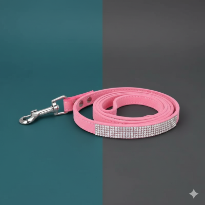 laisse pour chat strass rose