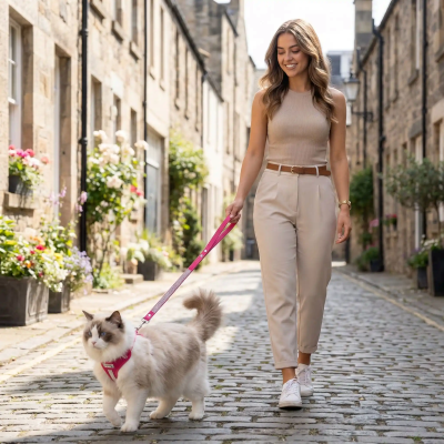 laisse pour chat strass rose ruelle