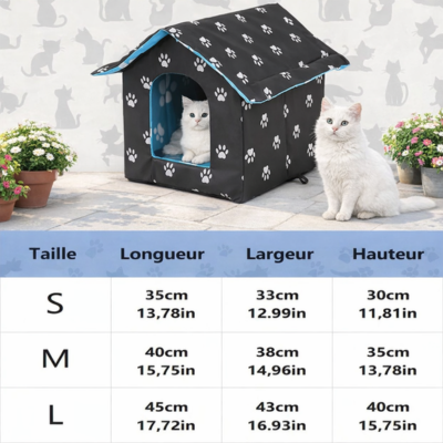maison pour chat Petites Pattes dimensions
