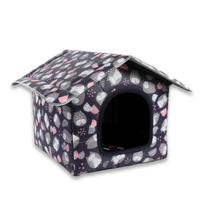 maison pour chat design pliable grise