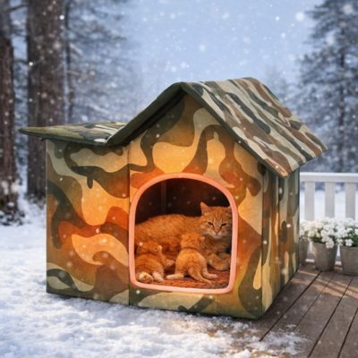 maison extérieure isolée pour chat