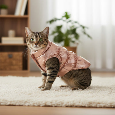 manteau hiver chat or rose