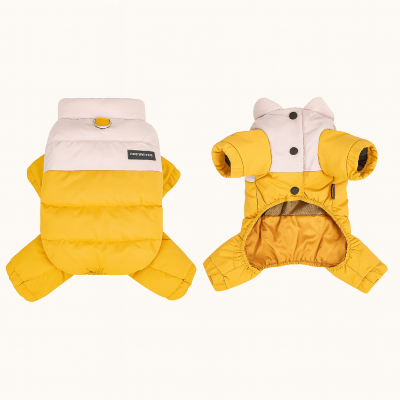 manteau hiver chat jaune