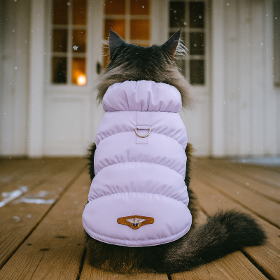 manteau hiver pour chat mauve chat coon
