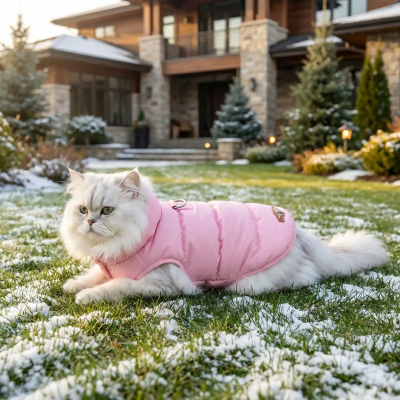 manteau hiver pour chat rose chat persan