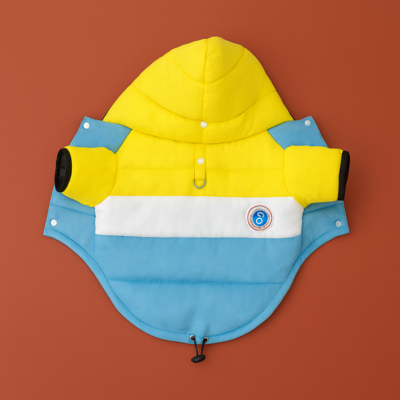 manteau pour chat coupe-vent bleu dos