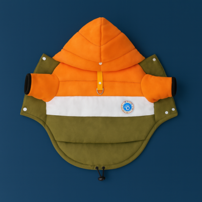 manteau pour chat coupe-vent orange dos