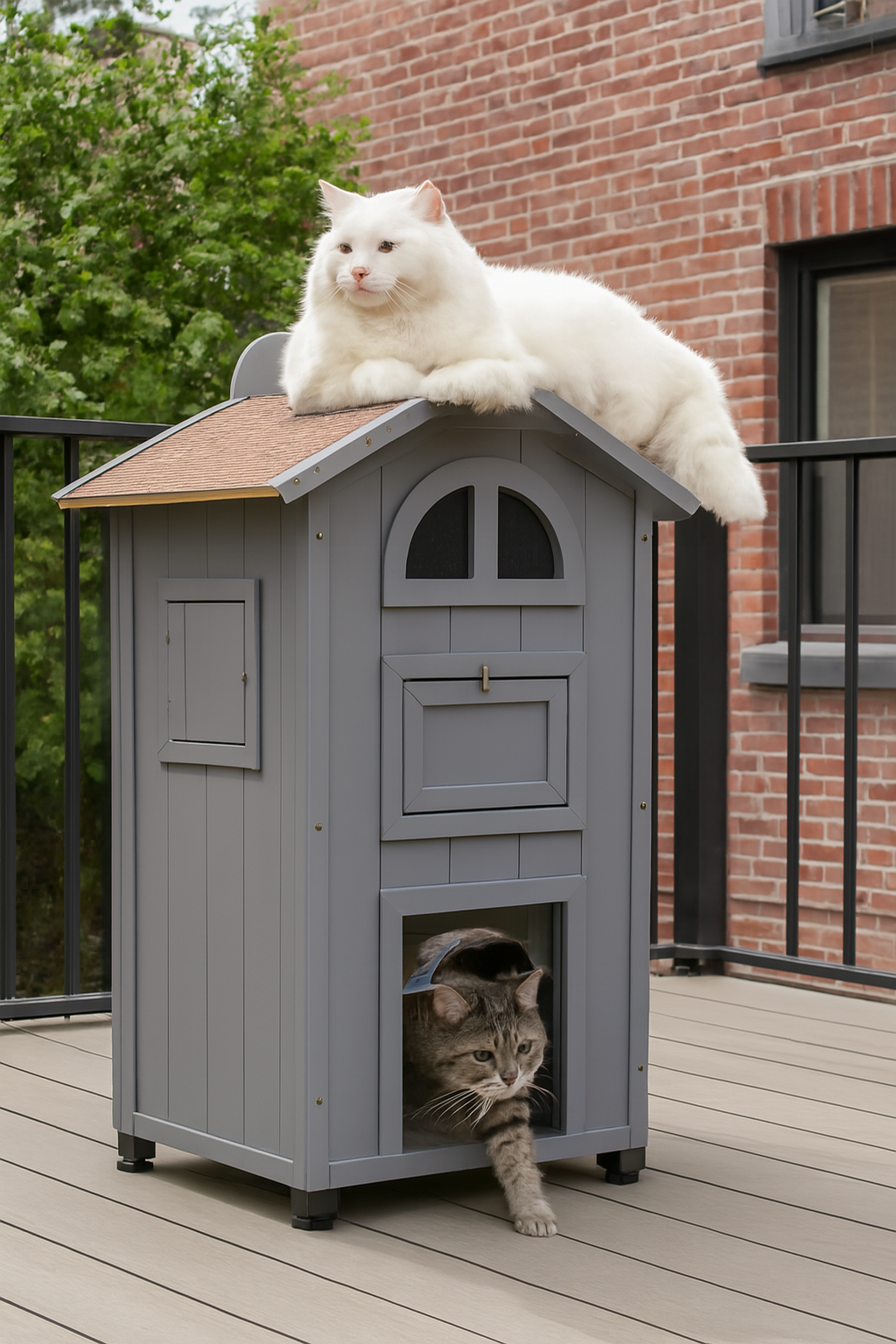 niche pour chat maisonnette deux chats