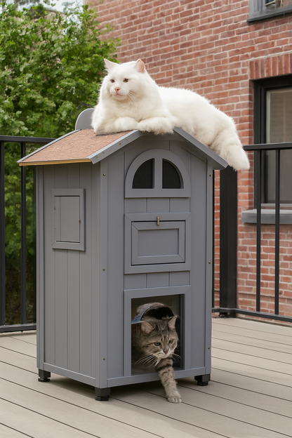 niche pour chat maisonnette deux chats