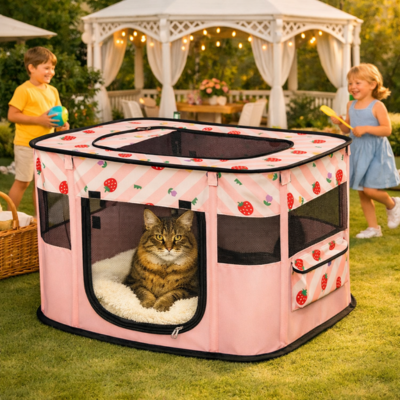 parc a chat extérieur au jardin