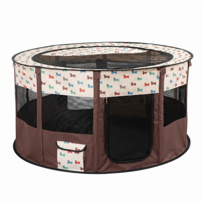 parc pour chat extérieur pliable brun