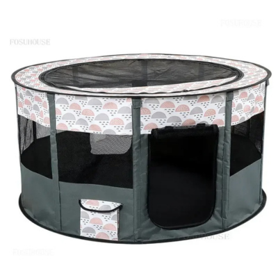 parc pour chat extérieur pliable gris