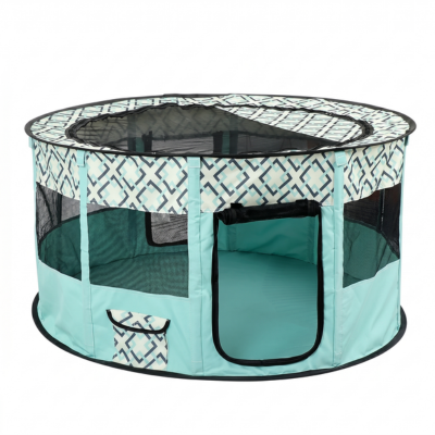 parc pour chat extérieur pliable turquoise