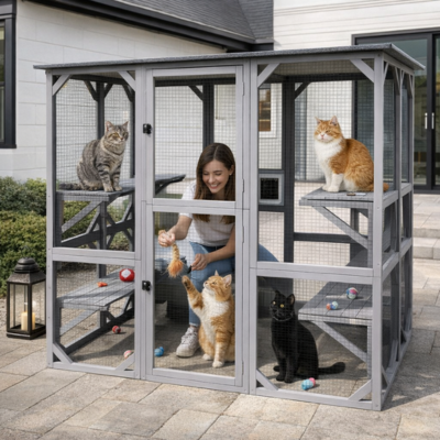 parc pour chats extérieur au jardin
