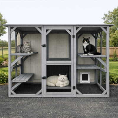 parc pour chats extérieur multi-chats
