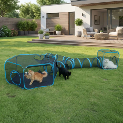 parc pour chats extérieur pour le jardin