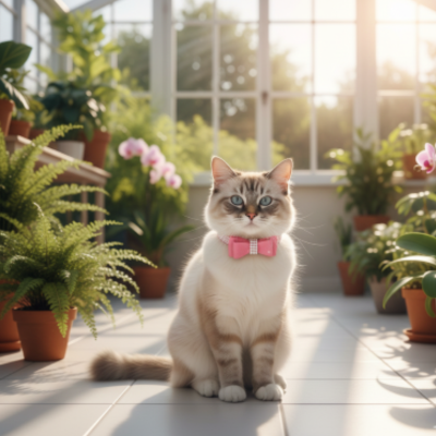 parure pour chat collier rose