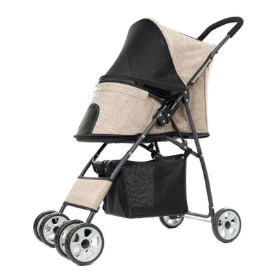 poussette animaux légère beige