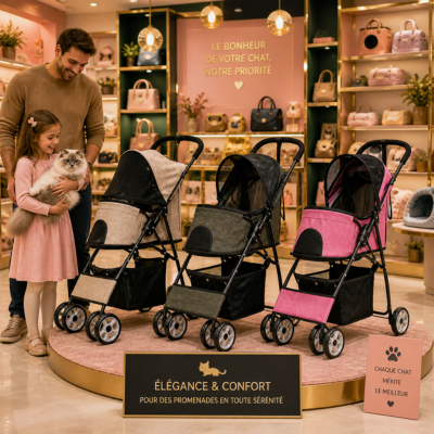 poussette animaux légère couleurs disponibles