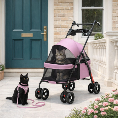 poussette animaux rose pour randonnée