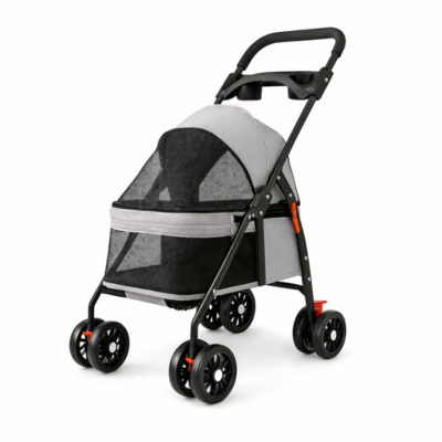 poussette animaux pliable et légère grise