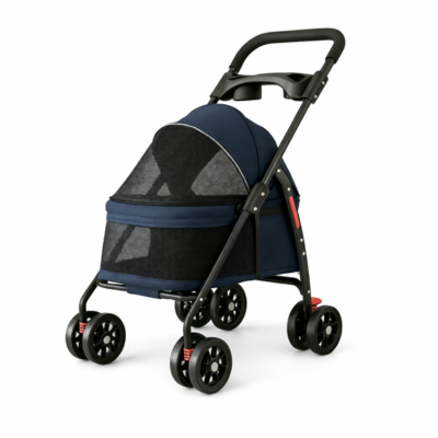 poussette animaux pliable et légère marine