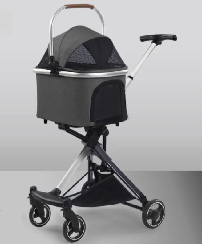 poussette animaux chariot variante gris fonce